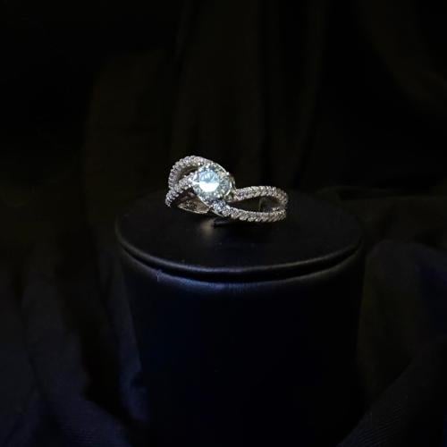 Mousaite embedded with zircon.. Silver 925.. Size...