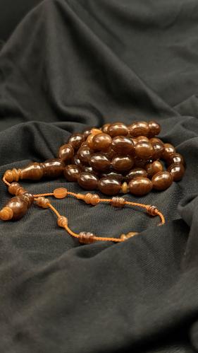 Invoice two colors liver color MK Egypt..cutting of pigeon eggs.. (51) bead..bead size (13*9).