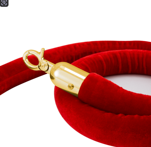 حبل عمود حواجز احمر راس ذهبي