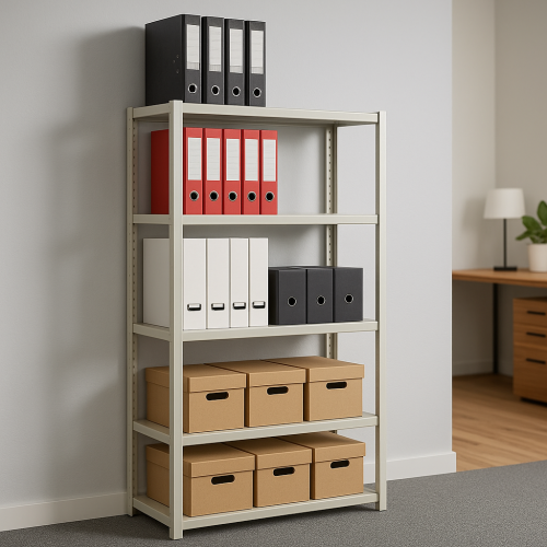 رفوف خشبية معدنية 200x120x45cm ابيض