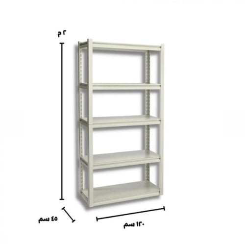رفوف خشبية معدنية 200x120x45cm ابيض
