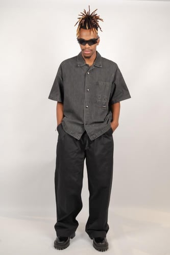 Oversized light denim shirt