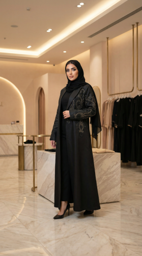 Linen blazer embroidered with copper and black embroidery