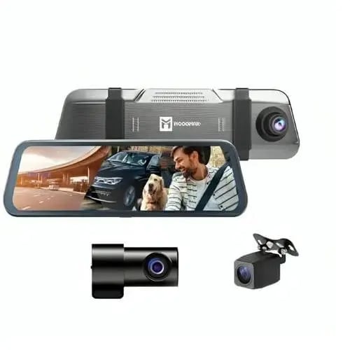 Dash cam with mirror, 3 cameras
