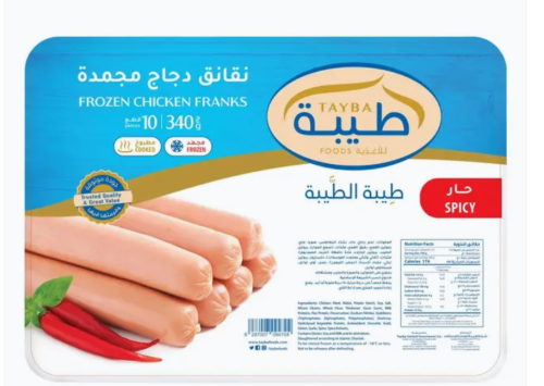 نقانق حار دجاج طيبة 340 جرام10قطع