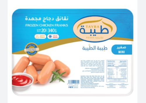 نقانق جبنة دجاج طيبة 340 جرام10قطع