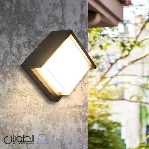 مصباح جداري خارجي LED مربع 12 واط - تصميم عصري مقا...
