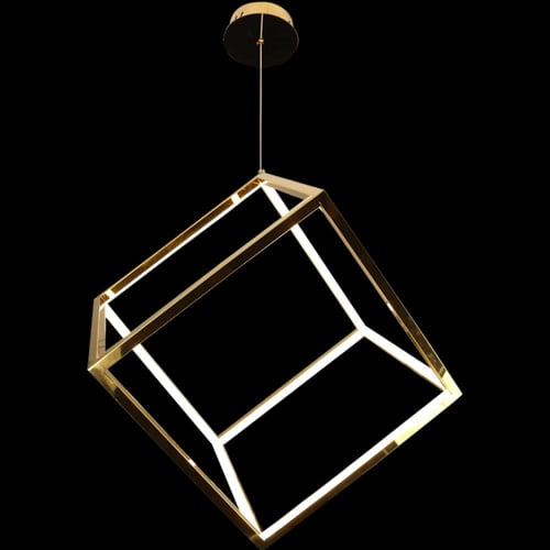 علاقي مكعب ذهبي ثلاثي الأبعاد