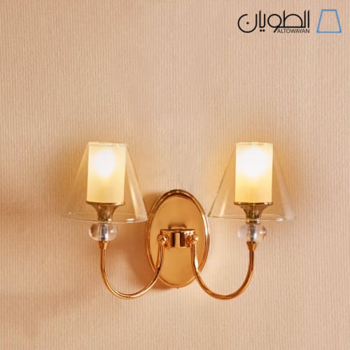 مصباح جداري معدني مزدوج – إضاءة أنيقة للمساحات الع...