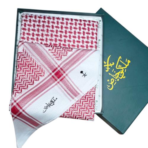 شماغ ملكي خاص احمر فاتح