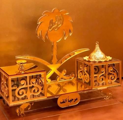مبخره ملكيه بطابع جديد اكريلك ذهبي او فضي