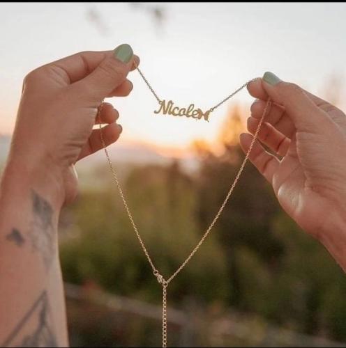 سلاسل اطفال مطلي بذهب بالاسم