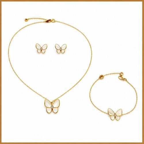 طقم الفراشات الحالمة -ذهبي