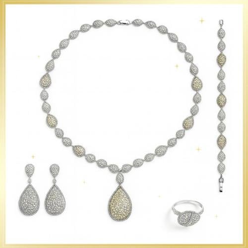 طقم الجاذبية الشفافة - فضي