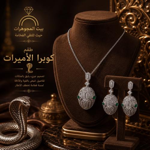 طقم كوبرا الأميرات -قلادة - أقراط