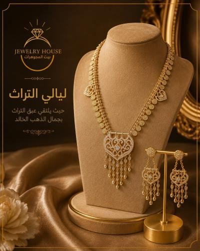 طقم ليالي التراث - قلادة - اقراط