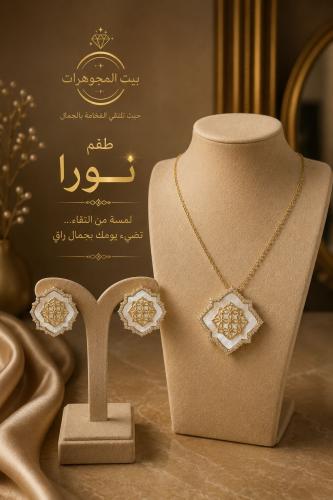 طقم نورا - قلادة - أقراط