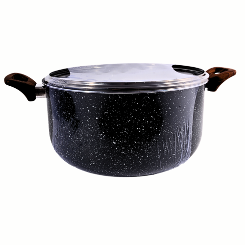 مقلى بيدين وغطاء زجاجي جرانيت كبير جدا