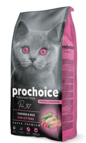 prochoice طعام جاف بنكهة الدجاج والأرز (كيتن) 15KG
