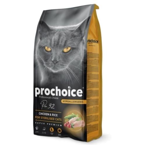 prochoice طعام جاف بنكهة الدجاج والأرز للقطط المعق...
