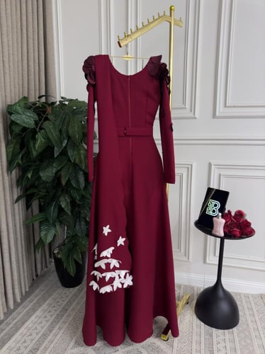 فستان عودي انيق مورد