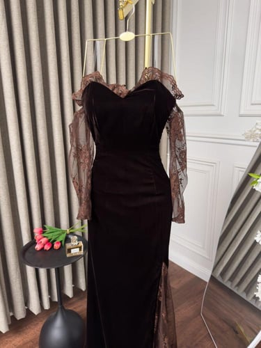 فستان مخمل دانتيل