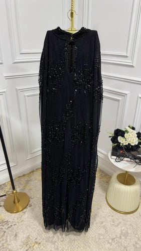 فستان كريب استرتش تل تطريز