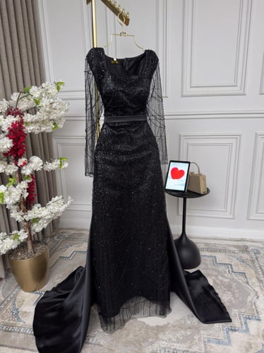 فستان سهره لونين كحلي اسود