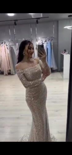 فستان تل ترتر على تطريز