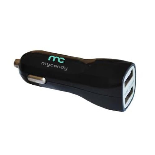 3.4A DUAL USB CAR CHARGER WITH TYPE C CABLE 1M BLA...