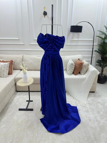 فستان نيلي ترتر علا ذيل شانتون