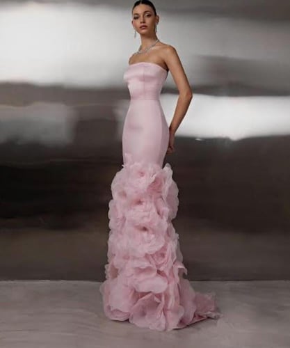 فستان سهره تفته استرتش ورد جازار جميل من miar fash...