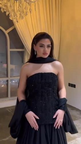 فستان زواج اسود دبل كلوش فاخر