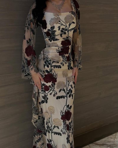 فستان سهره تل فصوص زركون فاخر من Miar Fashion