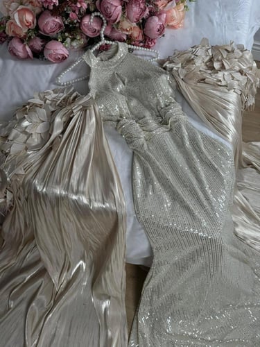 فستان سهرة ترتر لمعة /Mair Fashion