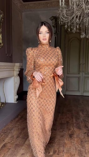 فستان الأميرات البرتقالي من MIARFASHION