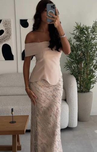 فستان سهره شك بطانه باربي كورسيه باربي من miar fas...