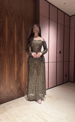 فستان سهره دانتيل مطرز بطانه تفته من Mair Fashion