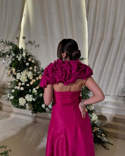 فستان فوشي ميكادو راقي /Mair Fashion