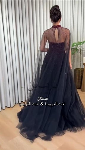 فستان راقي بخامه تل كوري مطرز لول