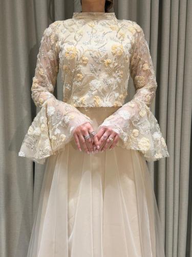 فستان سهره تل مطرز بخرز راااااقي من miar fashion