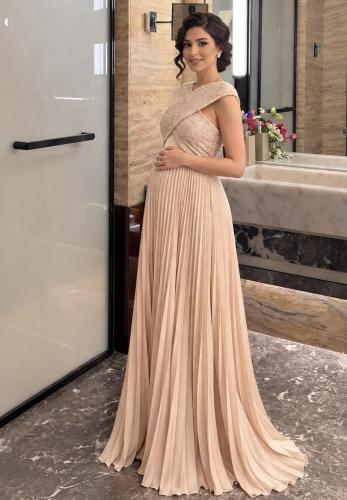 فستان حوامل ترتر تفته بليسيا فاخر من Miar Fashion