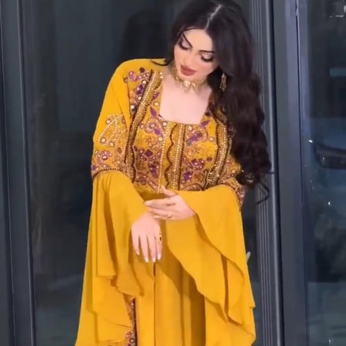 جلابيه رمضانية شيفون مطرز /Mair Fashion