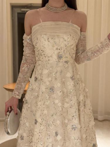 فستان سهره تفته كلفه مطرز راااقي من Miar fashion