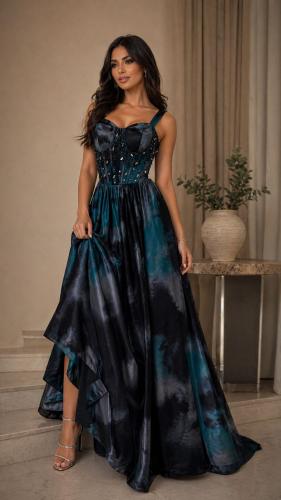 فستان سهره تطريز يدوي تفته رااقي من miar fashion