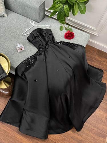 فستان سهرة اسود ميكادو تطريز هاند ميد /Mair Fashio...