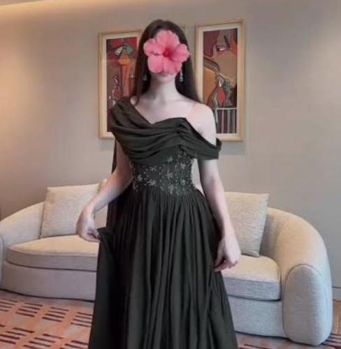 فستان سهرة شيفون جورجيت رائع من miar fashion