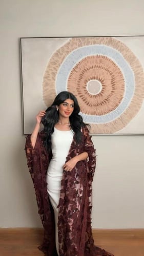 فستان قطعتين بشت مورد /Mair Fashion