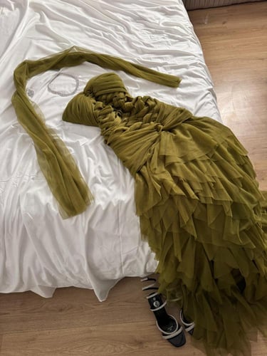 فستان تل ناعم مكثفف مبطن تفته /Mair Fashion