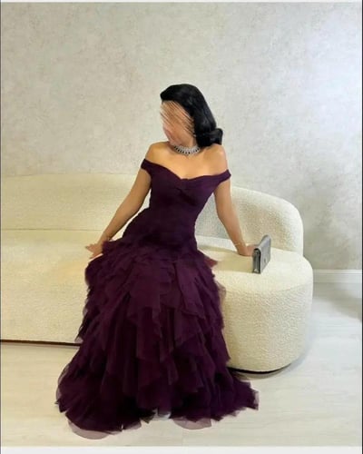 فستان ناعم تل تيواني لونين /Mair Fashion